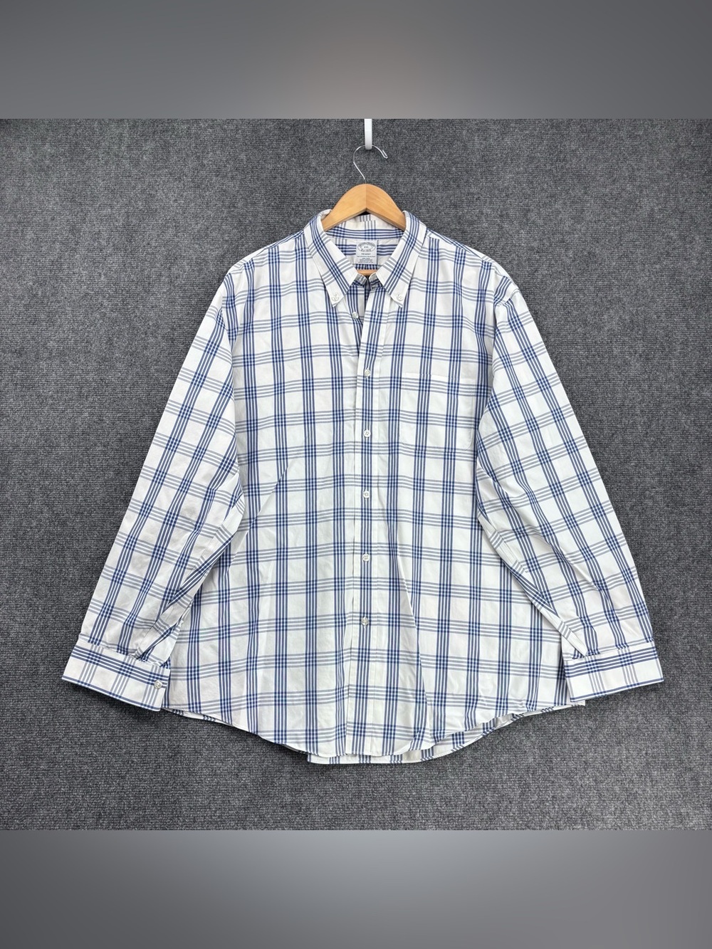 Brooks Brothers Regent Original Polo Shirt Long Sleeve Plaid Preppy Men's XXL